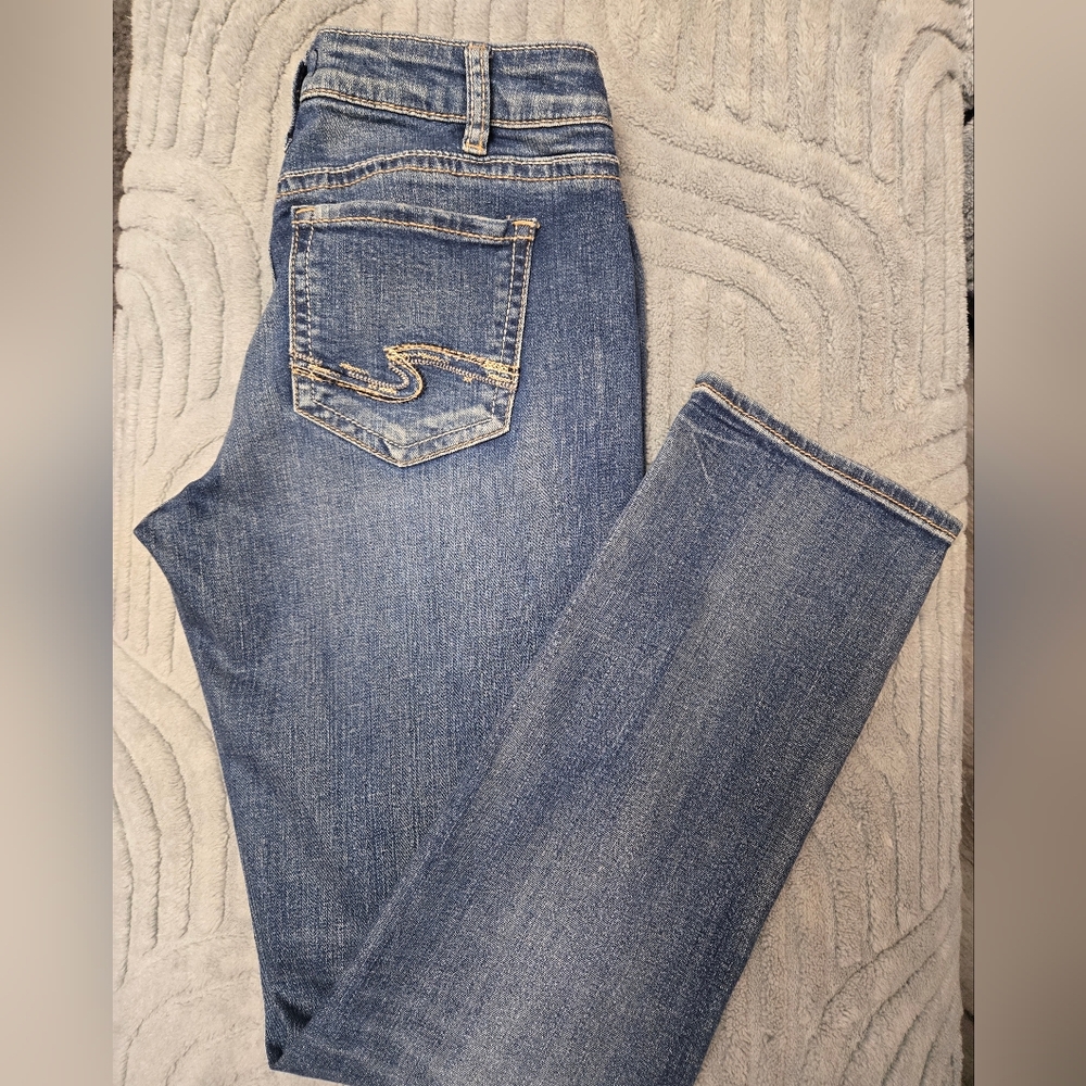 Silver Jeans Women's Blue Straight Leg Jeans Mid Rise 31x32 NWOT